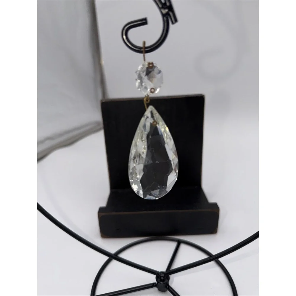 Lot Of 5 Vintage Teardrop Chunky Pear Crystal Chandelier Faceted Prisms
